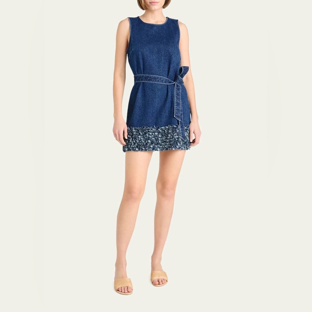 CINQ A SEPT Mindie Denim Petal Mini Dress - Picture 2 of 11